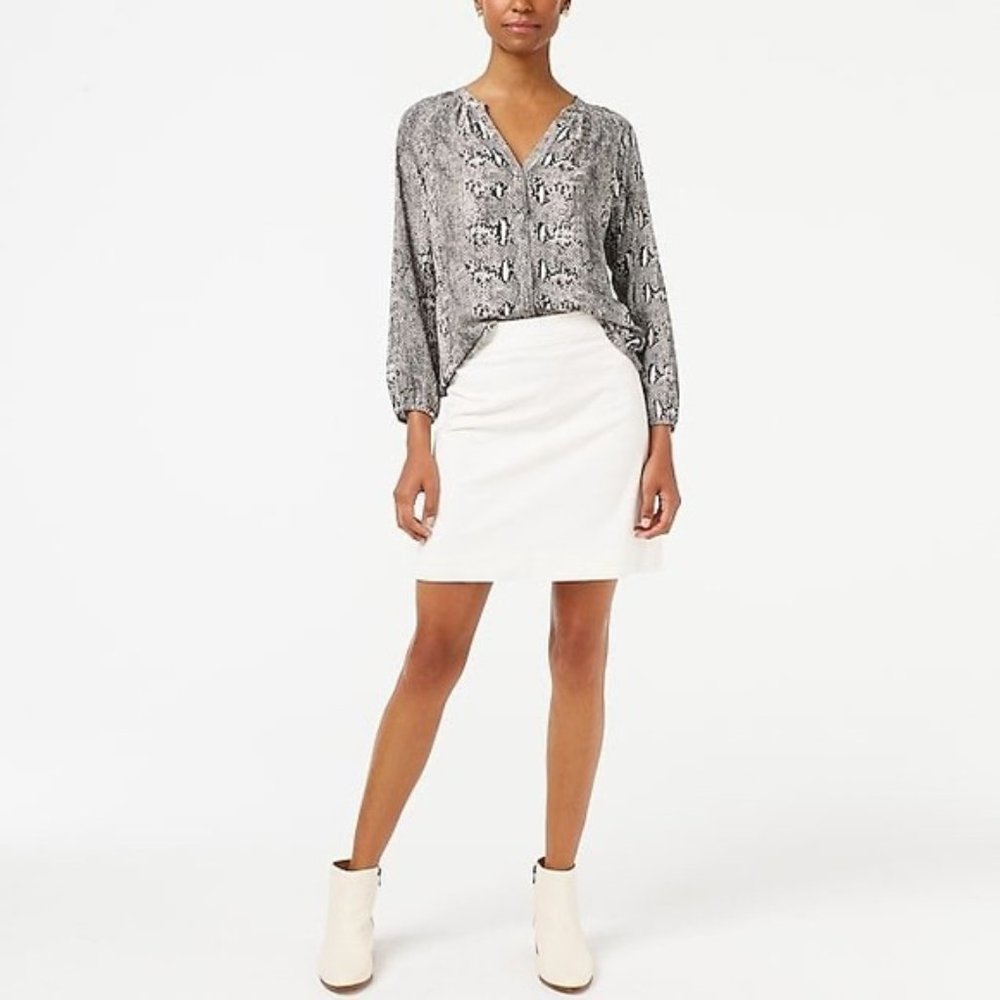 J. Crew Factory Long Sleeve Gray Snake Skin Blouse Size Small